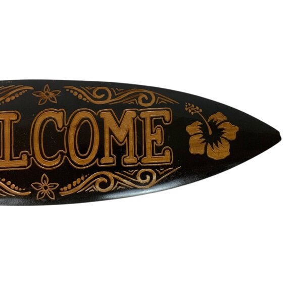 Wooden Surfboard Welcome Sign Handcrafted In Bali By Wet Products Tiki Decor - Picture 5 of 8
